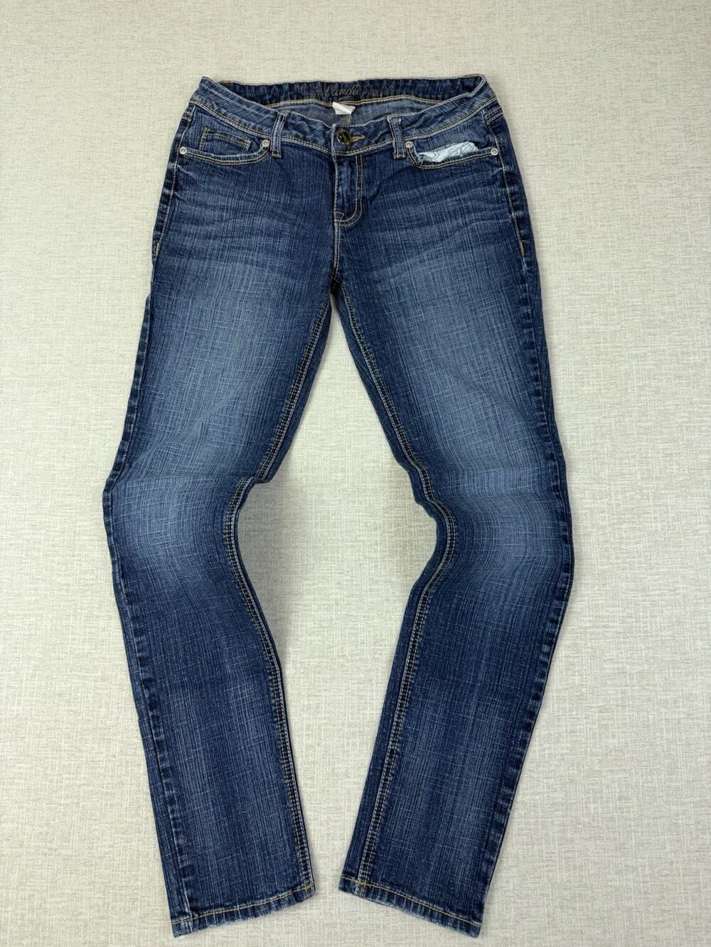 Candie’s Jeans Womens Size 9 Straight Leg Dark Wash Stretch Denim Y2K Low Rise